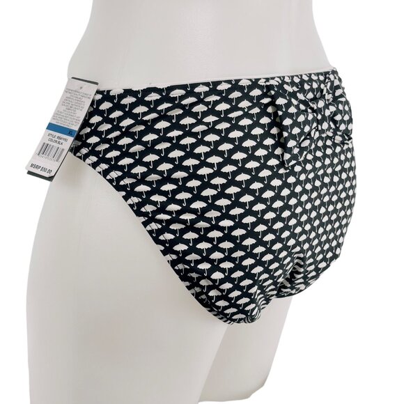 KENNETH COLE REACTION Women's Swimsuit Bottom Black White Umbrellas' Size XL - Picture 3 of 9